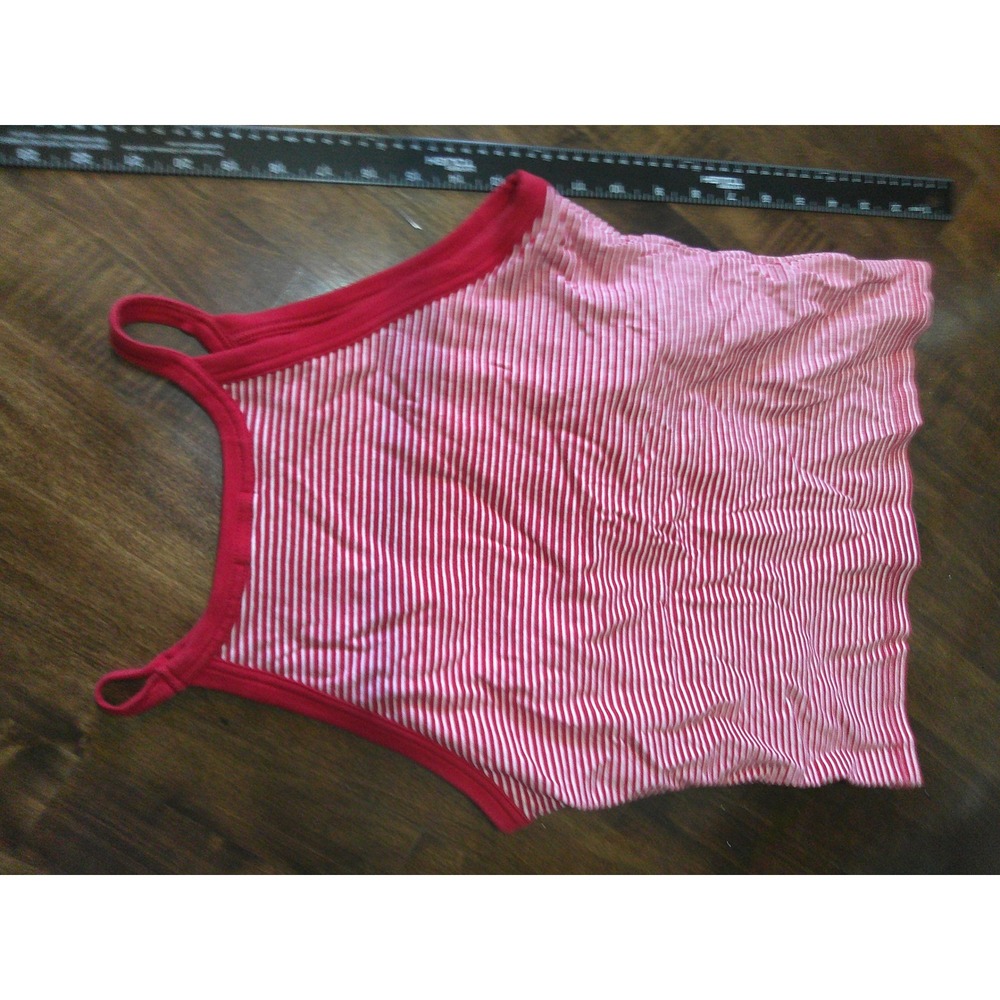 GAP Striped Halter Tank Top Womens M Red White Excellent Built-in Bra Stretch - Picture 5 of 5